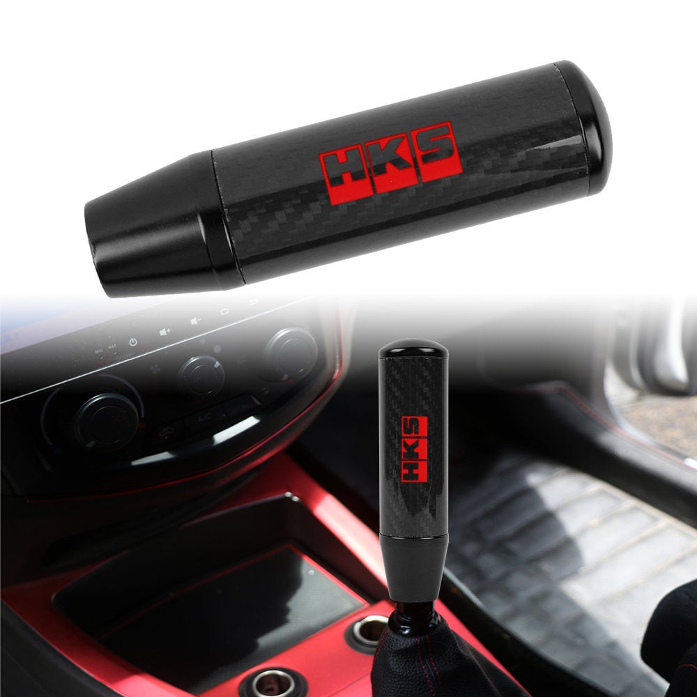 Brand New 13CM HKS Universal Black Carbon Fiber Manual Gear Stick Shift Knob Lever Shifter M8 M10 M12