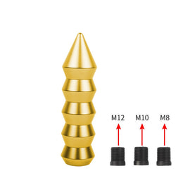 Brand New Universal V3 Bamboo Spike Aluminum Gold Manual Transmission Gear Stick Shift Knob Lever Shifter M8 M10 M12