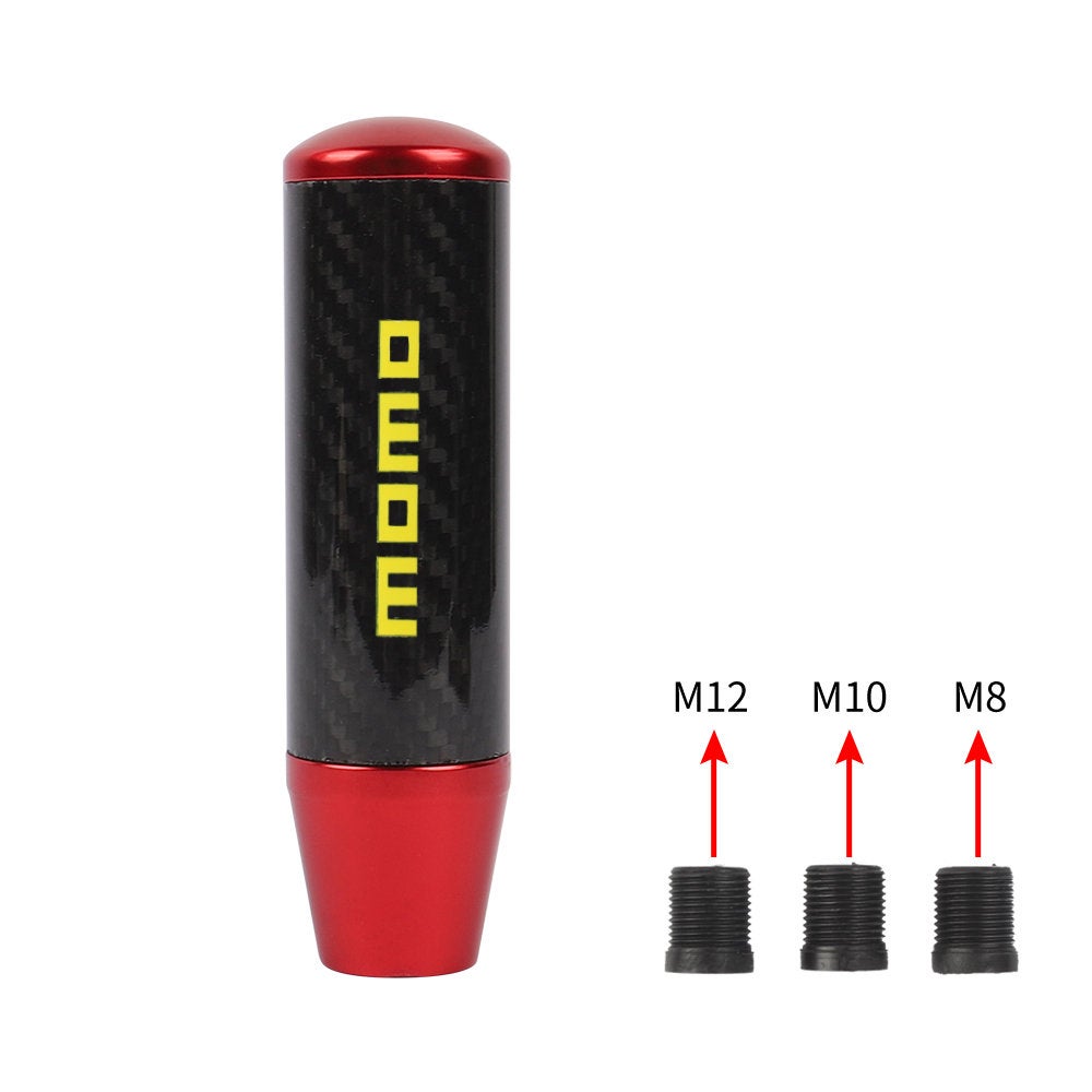 Brand New 13CM Momo Universal Red Carbon Fiber Manual Gear Stick Shift Knob Lever Shifter M8 M10 M12
