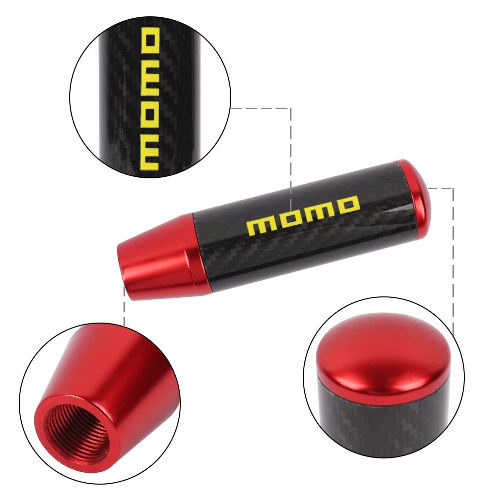 Brand New 13CM Momo Universal Red Carbon Fiber Manual Gear Stick Shift Knob Lever Shifter M8 M10 M12