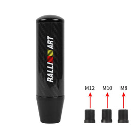 Brand New 13CM Ralliart Universal Black Carbon Fiber Manual Gear Stick Shift Knob Lever Shifter M8 M10 M12