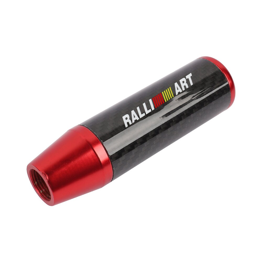 Brand New 13CM Ralliart Universal Red Carbon Fiber Manual Gear Stick Shift Knob Lever Shifter M8 M10 M12