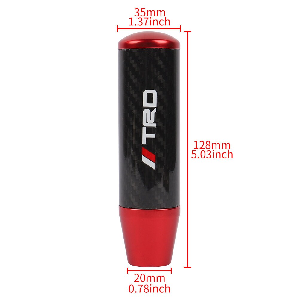 Brand New 13CM TRD Universal Red Carbon Fiber Manual Gear Stick Shift Knob Lever Shifter M8 M10 M12