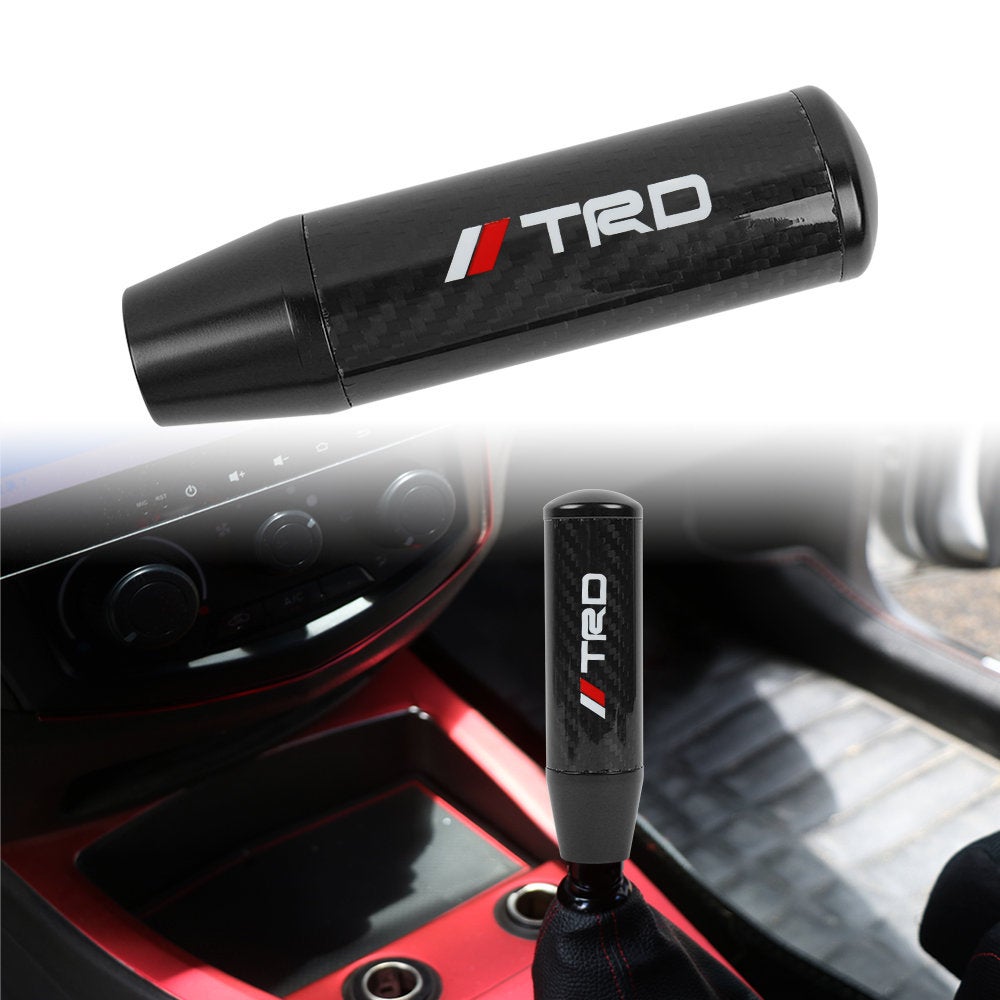Brand New 13CM TRD Universal Black Carbon Fiber Manual Gear Stick Shift Knob Lever Shifter M8 M10 M12