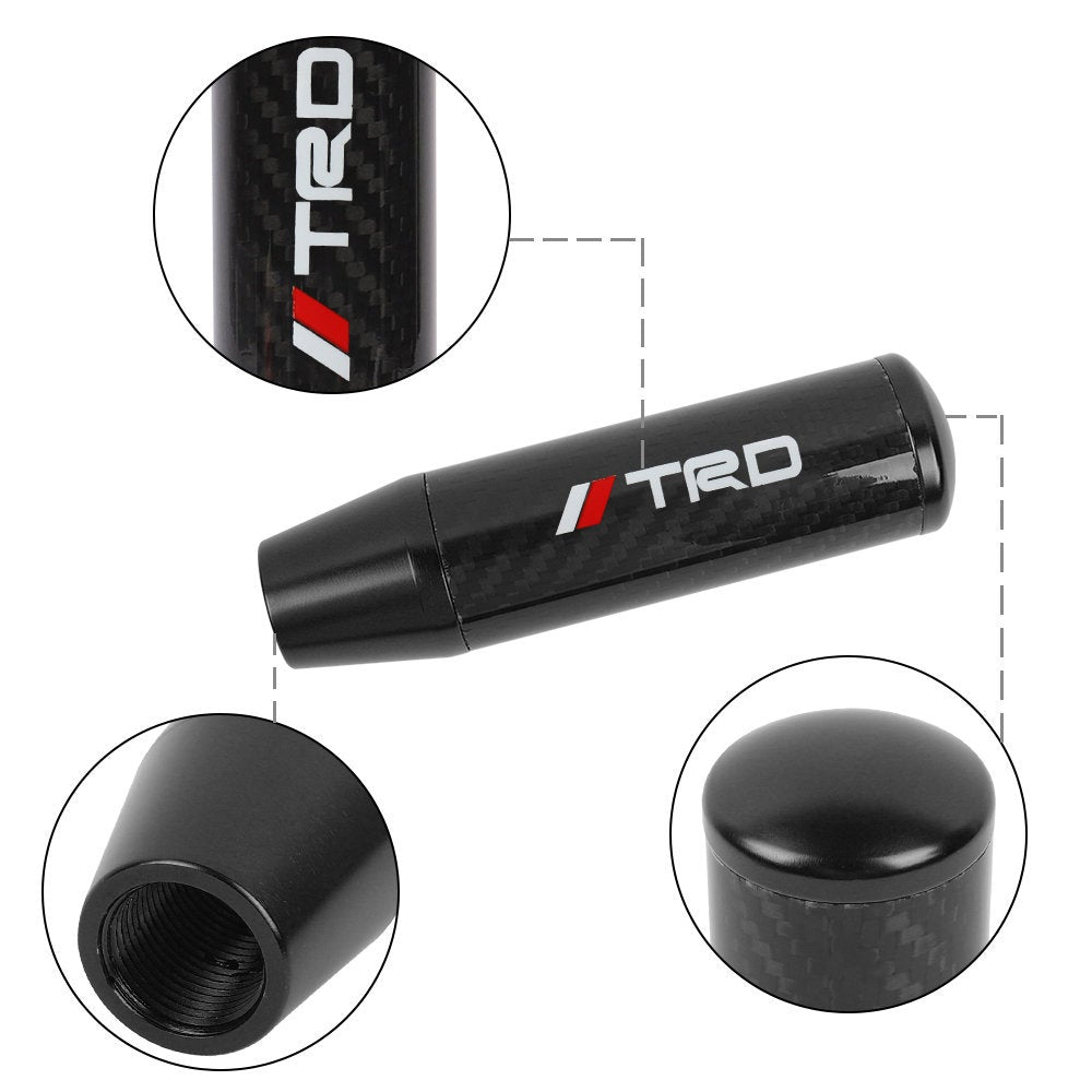 Brand New 13CM TRD Universal Black Carbon Fiber Manual Gear Stick Shift Knob Lever Shifter M8 M10 M12
