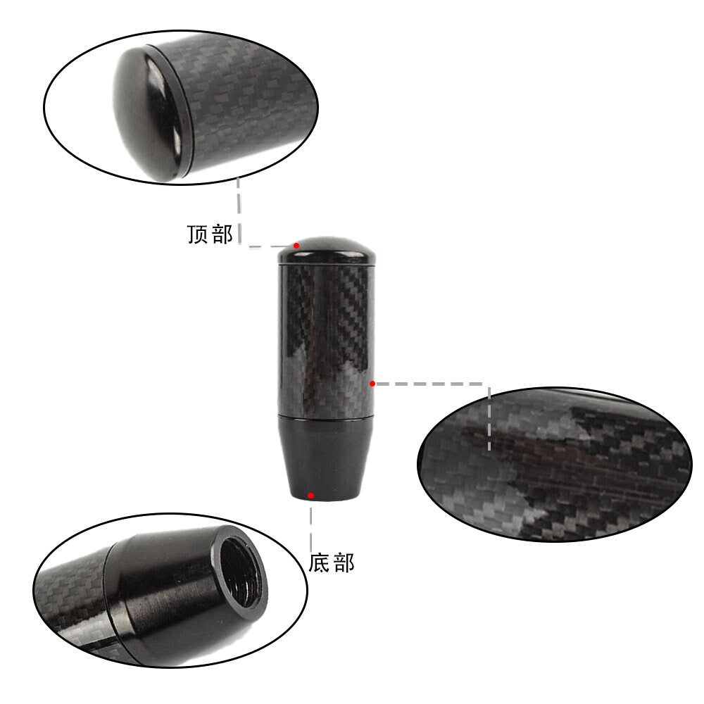 Brand New Universal V4 Black Real Carbon Fiber Car Gear Stick Shift Knob For MT Manual