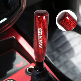 Brand New Universal Real Carbon Fiber Red Manual MT Mugen 5/6-Speed Shifter Shift Knob