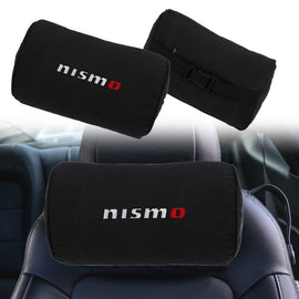 Brand New 1PCS JDM Nismo Black Fabric Material Car Neck Headrest Pillow Fabric Racing Seat