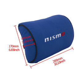 Brand New 1PCS JDM Nismo Blue Fabric Material Car Neck Headrest Pillow Fabric Racing Seat