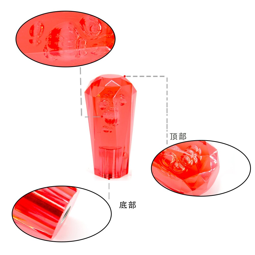 Brand New JDM Universal Diamond Crystal VIP Style Manual Shifter Shift Knob 100MM Red