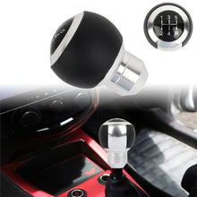 Load image into Gallery viewer, Brand New 5 Speed Leather Round Ball Shape Universal Car Gear Shift Knob Shifter Lever Silver M8 M10 M12