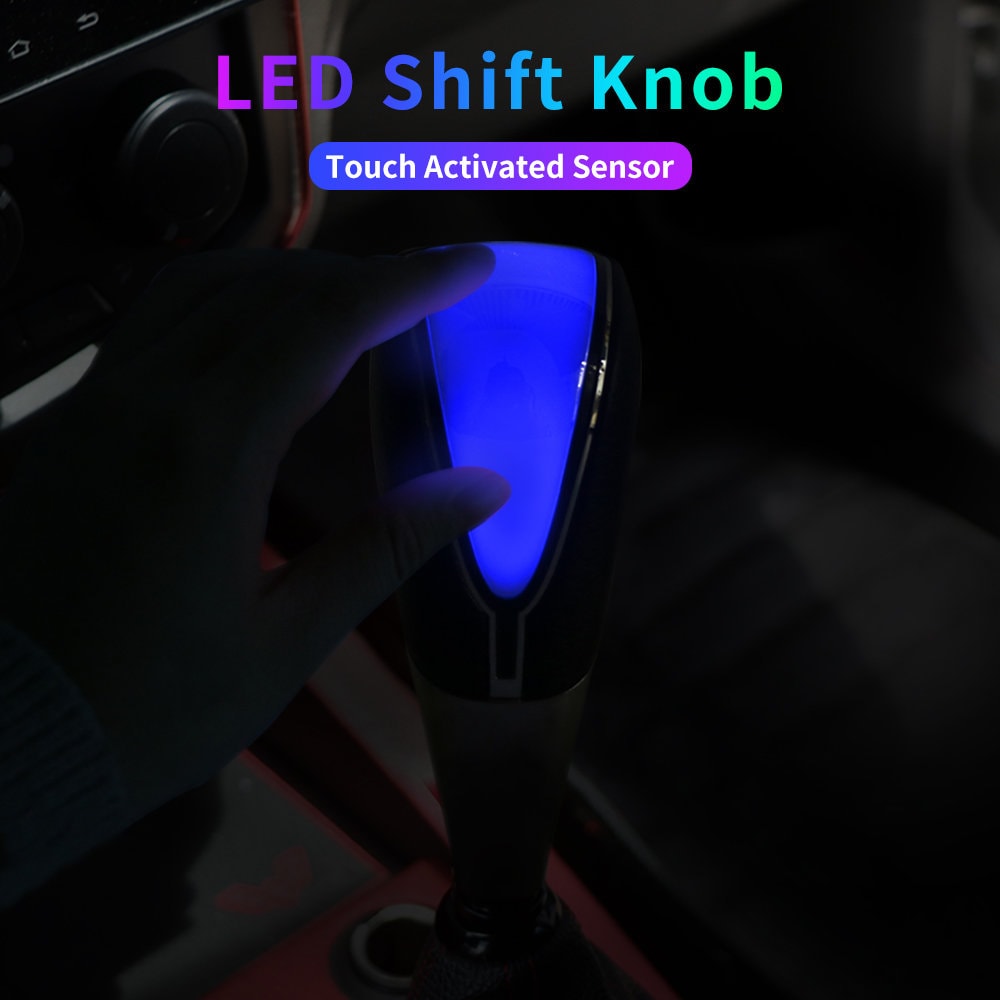Brand New Universal Blue Touch Activated Sensor LED Light USB Charge Car Auto Gear Shift Knob