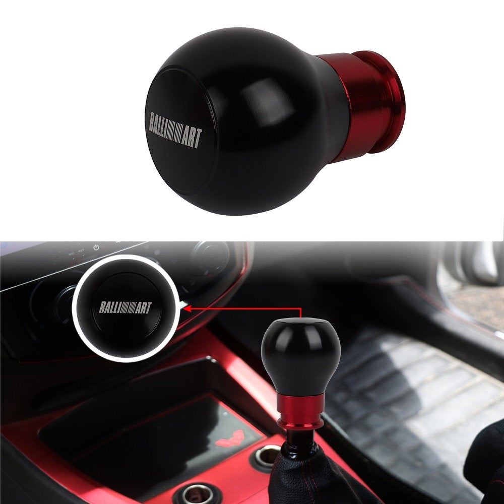 Brand New Universal Jdm Ralliart Aluminum Black/Red Manual MT Racing Car Gear Shift Knob M8 M10 M12