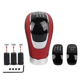 Brand New Universal 5/6 Speed Red Leather Car Manual Racing Gear Stick Shift Knob Shifter M8 M10 M12