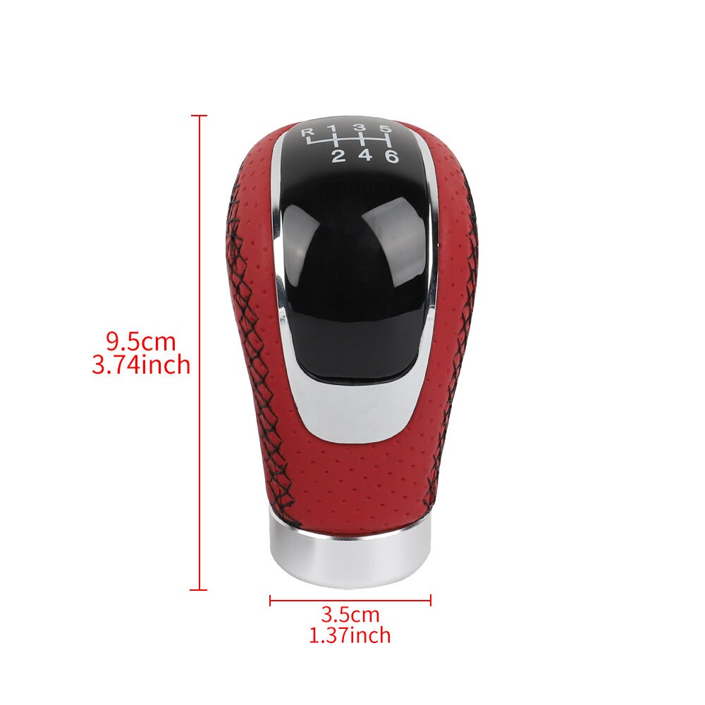 Brand New Universal 5/6 Speed Red Leather Car Manual Racing Gear Stick Shift Knob Shifter M8 M10 M12