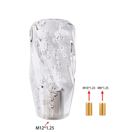 Brand New Universal VIP 100mm Transparent Manual Clear Twist Crystal Bubble Racing Gear Shift Knob M8 M10 M12