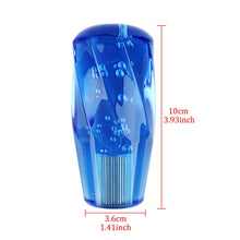 Load image into Gallery viewer, Brand New Universal VIP 100mm Transparent Manual Blue Twist Crystal Bubble Racing Gear Shift Knob M8 M10 M12