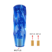 Load image into Gallery viewer, Brand New Universal VIP 150mm Transparent Manual Blue Twist Crystal Bubble Racing Gear Shift Knob M8 M10 M12