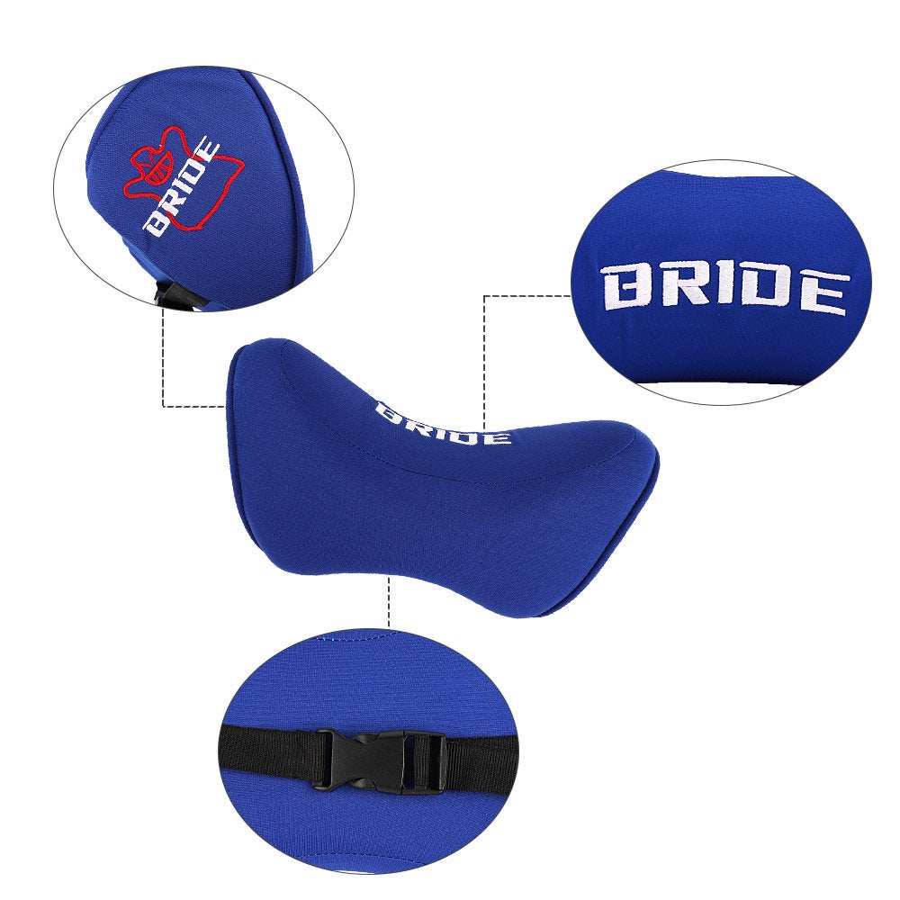 Brand New 1PCS Bride Blue Car Neck Headrest Pillow Cloth Racing MEMORY FOAM