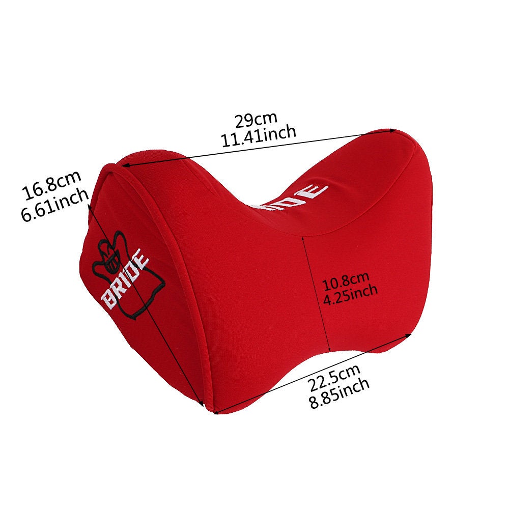Brand New 1PCS Bride Red Car Neck Headrest Pillow Cloth Racing MEMORY FOAM