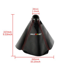 Load image into Gallery viewer, Brand New Universal Ralliart Carbon Fiber Leather PVC Style Black Stitch Leather Gear Manual Shifter Shift Knob Boot