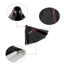 Load image into Gallery viewer, Brand New Universal Nismo Carbon Fiber Leather PVC Style Black Stitch Leather Gear Manual Shifter Shift Knob Boot