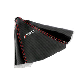 Brand New Universal TRD Carbon Fiber Leather PVC Style Black Stitch Leather Gear Manual Shifter Shift Knob Boot