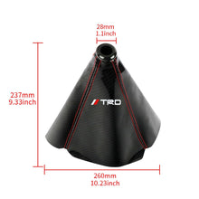 Load image into Gallery viewer, Brand New Universal TRD Carbon Fiber Leather PVC Style Black Stitch Leather Gear Manual Shifter Shift Knob Boot
