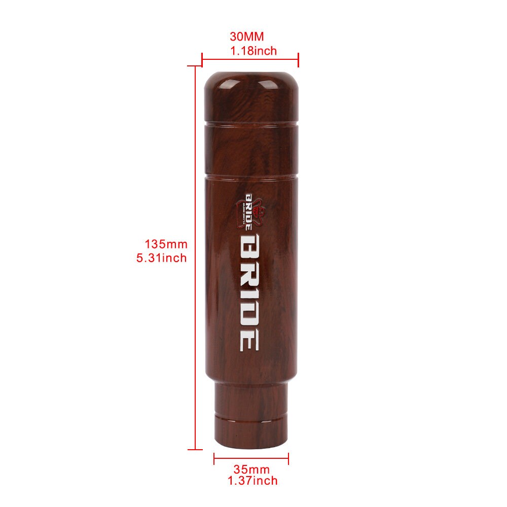 Brand New Universal 13CM Bride Aluminum Wood Manual Gear Stick Shift Knob Lever Shifter M8 M10 M12
