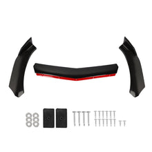 Load image into Gallery viewer, Brand New 3PCS Universal V2 Glossy Black With Red Lining Front Bumper Protector Body Splitter Spoiler Lip