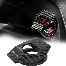 Brand New Universal Momo Carbon Fiber Style Car Engine Start Stop Push Button Switch Decoration Cover Cap Accessories