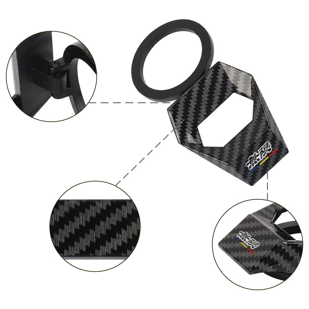 Brand New Universal Mugen Carbon Fiber Style Car Engine Start Stop Push Button Switch Decoration Cover Cap Accessories