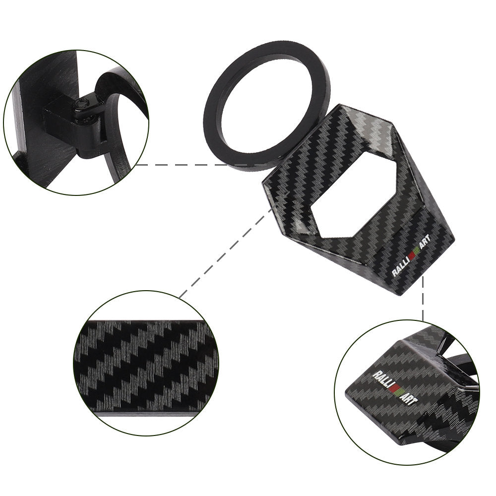 Brand New Universal Ralliart Carbon Fiber Style Car Engine Start Stop Push Button Switch Decoration Cover Cap Accessories