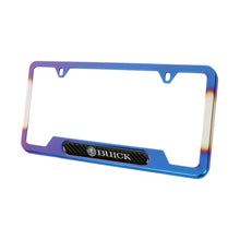 Load image into Gallery viewer, Brand New Universal 2PCS Buick Titanium Burnt Blue Metal License Plate Frame