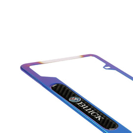 Brand New Universal 1PCS Buick Titanium Burnt Blue Metal License Plate Frame