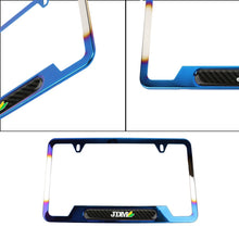 Load image into Gallery viewer, Brand New Universal 1PCS JDM Beginner Leaf Titanium Burnt Blue Metal License Plate Frame