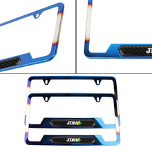 Load image into Gallery viewer, Brand New Universal 2PCS JDM Beginner Leaf Titanium Burnt Blue Metal License Plate Frame