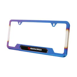 Brand New Universal 1PCS Mazdaspeed Titanium Burnt Blue Metal License Plate Frame
