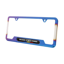 Load image into Gallery viewer, Brand New Universal 2PCS Mugen Power Titanium Burnt Blue Metal License Plate Frame V2