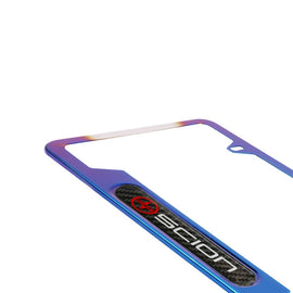 Brand New Universal 1PCS Scion Titanium Burnt Blue Metal License Plate Frame