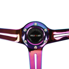 Brand New Universal Ralliart 6-Hole 350mm Deep Dish Vip Yellow Crystal Bubble Neo Spoke STEERING WHEEL