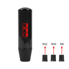 Load image into Gallery viewer, Brand New 13CM HKS Universal Black Carbon Fiber Manual Gear Stick Shift Knob Lever Shifter M8 M10 M12