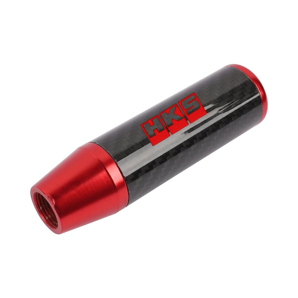 Brand New 13CM HKS Universal Red Carbon Fiber Manual Gear Stick Shift Knob Lever Shifter M8 M10 M12