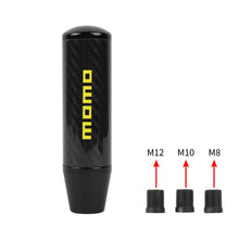 Load image into Gallery viewer, Brand New 13CM Momo Universal Black Carbon Fiber Manual Gear Stick Shift Knob Lever Shifter M8 M10 M12
