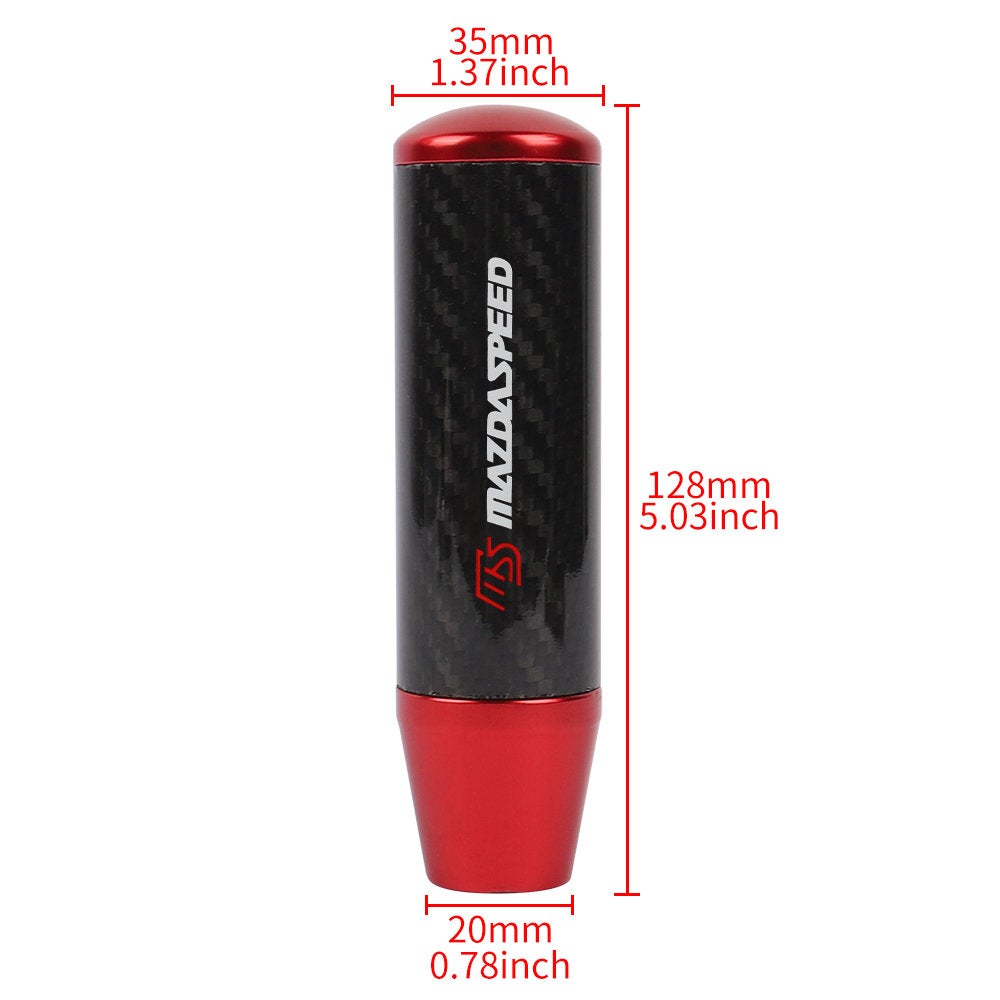 Brand New 13CM Mazdaspeed Universal Red Carbon Fiber Manual Gear Stick Shift Knob Lever Shifter M8 M10 M12