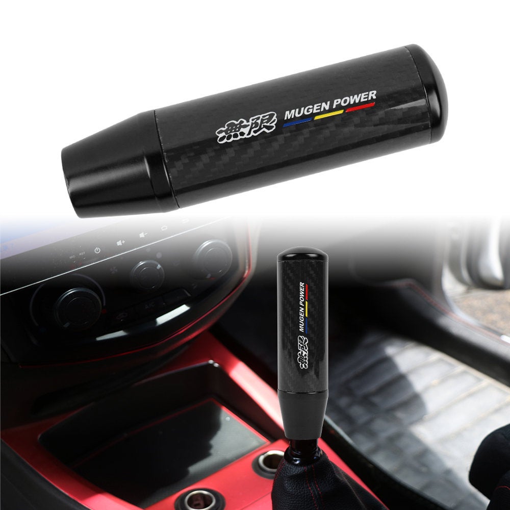 Brand New 13CM Mugen Universal Black Carbon Fiber Manual Gear Stick Shift Knob Lever Shifter M8 M10 M12