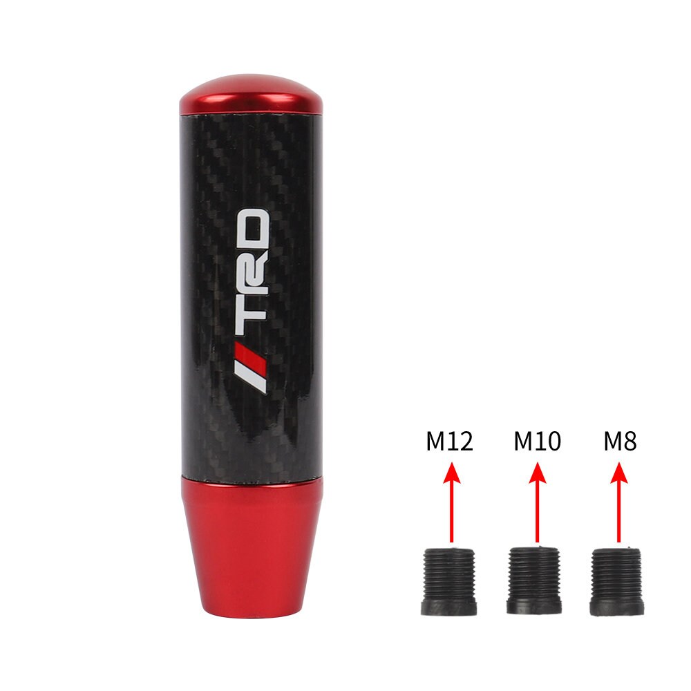 Brand New 13CM TRD Universal Red Carbon Fiber Manual Gear Stick Shift Knob Lever Shifter M8 M10 M12