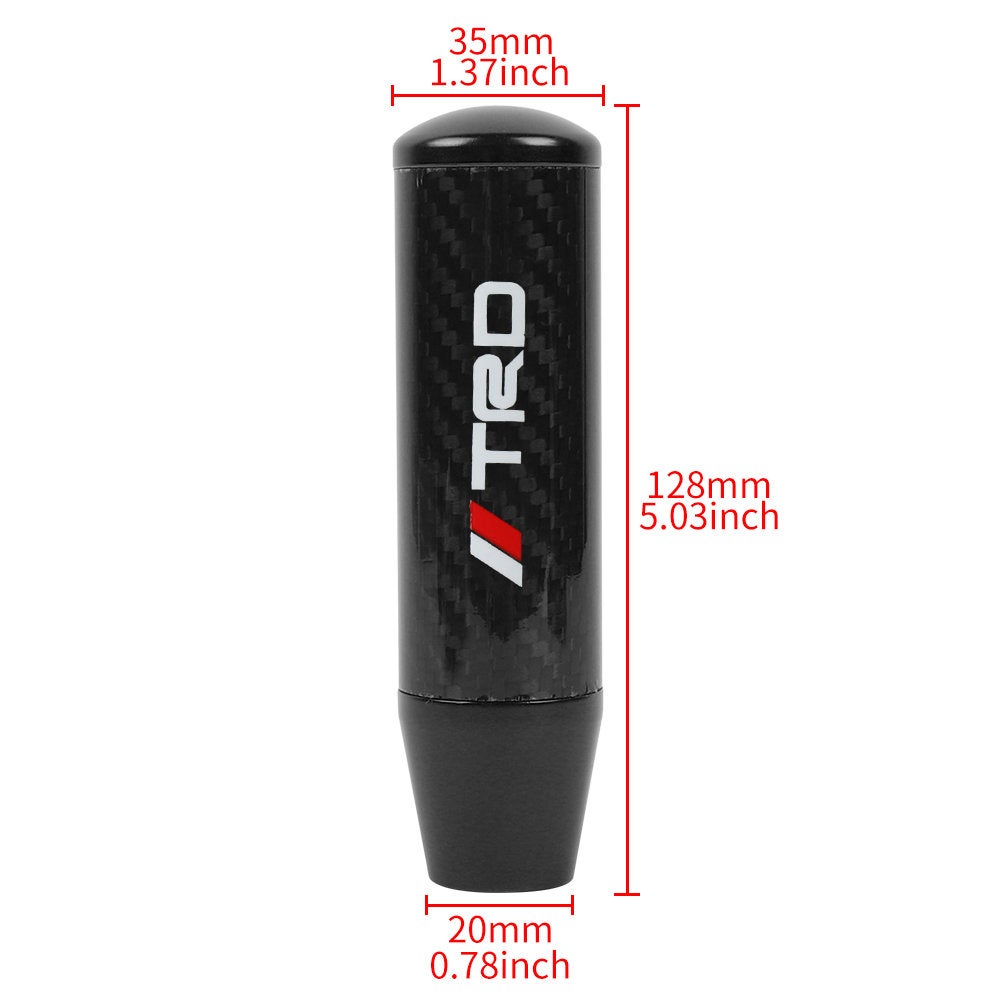 Brand New 13CM TRD Universal Black Carbon Fiber Manual Gear Stick Shift Knob Lever Shifter M8 M10 M12