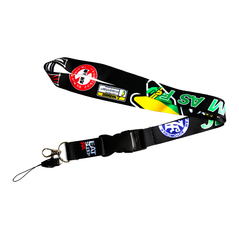 BRAND NEW JDM AS FCK Car Keychain Tag Rings Keychain JDM Drift Lanyard Black
