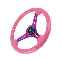 Load image into Gallery viewer, Brand New 350mm 14&quot; Universal JDM Beginner Leaf Deep Dish ABS Racing Steering Wheel Pink With Neo-Chrome Spoke